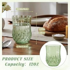Pack Plastic Stemless Wine Glasses,12oz Unbreakable Vintage 24 12oz-sage green