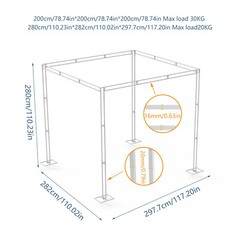 10x10ft Wedding Canopy Chuppah Mandap Hardware Kit Ceremony Decor Backdrop Stand