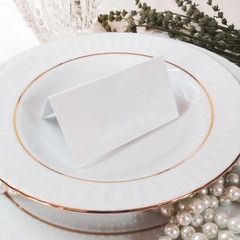 100 PCS Plain White Blank Folding Tent Place Cards Folds To 2×3.5 Inch