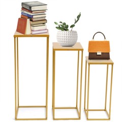 3PCS Golden Metal Stand Wedding Decoration Road Lead Flower Centerpieces Column
