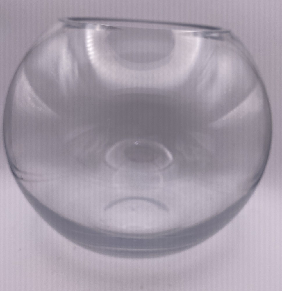 Clear glass fishbowl. Vase Terrarium 5” tall 3 inch opening