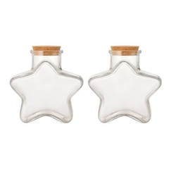 200ml Star Shaped Glass Jar with Cork Lid – Clear Decorative Bottle Star