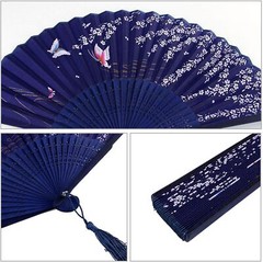 Bantoye 2 Pieces Handheld Fans, Silk Folding Fans with Bamboo Frames for…