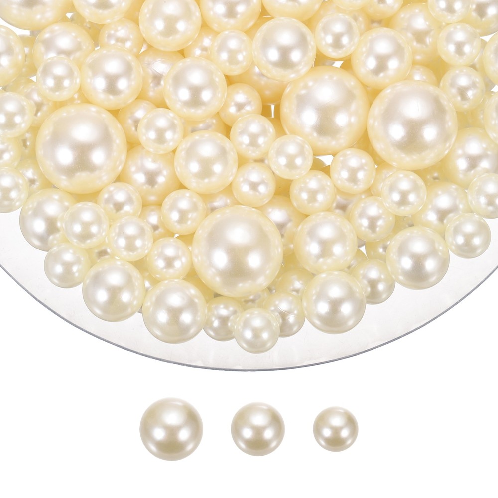 150 Pcs Pearl Bead for Vase Filler 20/14/10mm Floating Beads Beige