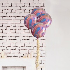13-Inch wide 4D Round Orbz Marble Mylar Foil Balloons Party Wedding Decorations