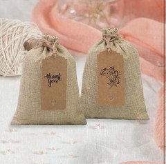 Burlap Drawstring Gift Bags w/Tags/Labels & Ties. 19. Wedding Favors Thanks