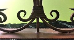 Wrought Iron 3 Candle Holder with Swirls (20×4.5×11 inches)
