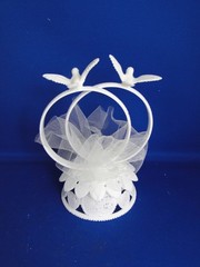 New Vintage Wilton Petite Double Rings Wedding CakeTop, doves, 103-4316