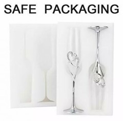 Set of 2 Creative Heart Shape Champagne Flutes, Glasses Cups, Wedding Toasting