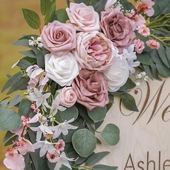 2 Pieces Wedding Arch Flowers Greenery Leaves Wedding Aisle Decoration
