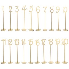 20Pcs Elegant Wooden Table Number Signs for Party Wedding Reception Golden