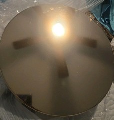 Round Silver Mirrored Candle Holder Tray, Clear Crystal Rhinestone Band