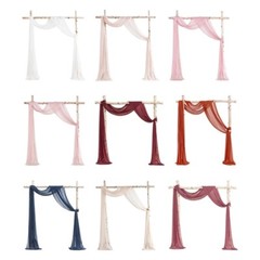 20ft/30ft Chiffon Wedding Arch Draping Fabric Curtain Panel Event Photo Backdrop