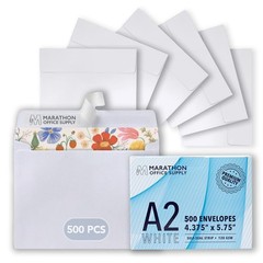 MOS A2 White Envelopes 4.4 x 5.75 Inch 500 Pack — Self-Seal A2,