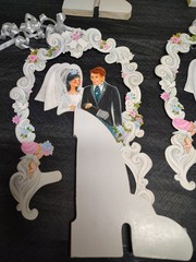 Vtg Hallmark Wedding Centerpiece 6os 70s Honeycomb Bride Groom Arch Lot Of 6