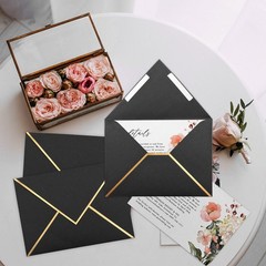 XHKDSYMC 50 Pack 5×7 Envelopes Self Seal, Black for 5×7,