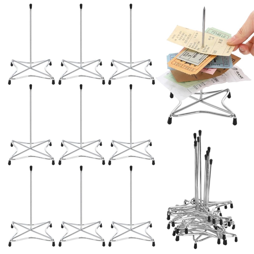 ELFULLY 10 Pcs Check Spindle, Paper Receipt Holder Spike for Silver