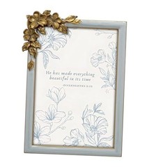 Vintage Grey Thin Boarder Floral Photo Frame / 4×6 In | For Vertical and