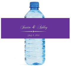 100 Purple Opulence Wedding Anniversary Engagement Party Water Bottle Labels