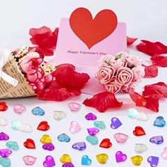 Fangoo 110 Pieces Assorted Color Heart Gems 8OZ Multicolor