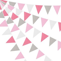 Reusable Fabric Bunting Banner with Soft Cotton Triangle Flags 10M/33 Ft Long