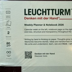 LEUCHTTURM1917 – Weekly Planner & Notebook 2026, Hardcover, Medium (A5), Ruled
