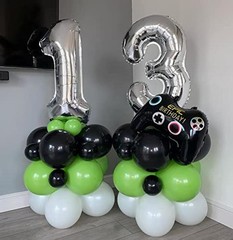 13 Number Balloons Giant Jumbo Huge 13 or 31 Foil 40 Inch Silver Silver 13
