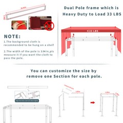 Adjustable Giant Double Drape Pipe Wedding Arch Backdrop Stand Iron Frame Booth