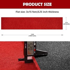 450 GSM Extra Thick Waterproof Red Carpet Runner for Events Decorations, 3X15