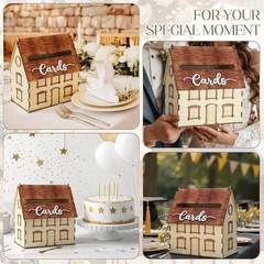Rustic House Wedding Card Box for Reception 10x 6×11.5 Inch Large House