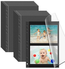 Photo Album Pages Refill for 6 Ring Binder, 15 Sheets/30 Self-Adhesive Pages,…