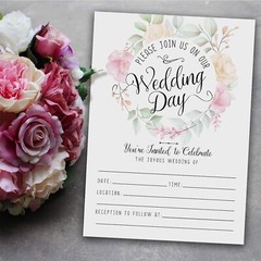 Wedding Invitations with Envelopes – Set of 25 – Blank Wedding Stationery – B…