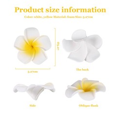 100Pcs White Foam Hawaiian Frangipani Artificial Plumeria Flower Petals 9547