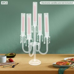 4 pcs 5 Arm Acrylic Candle Holder Freestanding Candle Holder for Wedding Party
