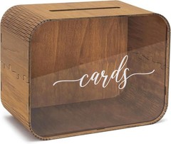 Heather & Willow Wooden Wedding Card Box with Slot | Acrylic Wedding, Graduation