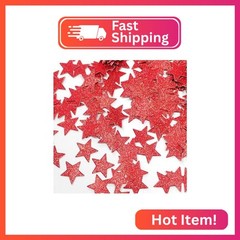 1.2 inch Red Glitter Star Confetti,Red Confetti For Table Decor,200PCS