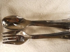 3X 6 PC Fork & Spoon Serving Set 9″ Long Weddings Parties Plastics DS247