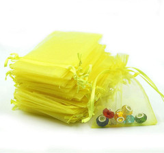 4×6 Inch Organza Gift Bags with Drawstring for Jewelry,Candy,Set of 100 Yellow F