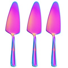 Rainbow Pie Cake Server Set, 3-Piece Stainless Steel Dessert Server Spatula f…