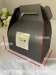 50x Black wedding party favor personalized gift Sticker Cookie Candy Cake boxes
