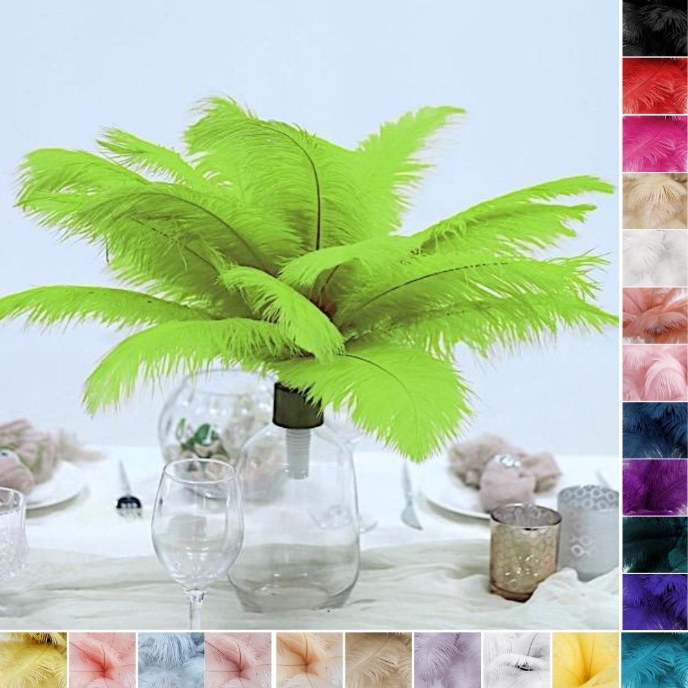 24 pcs 13-15″ long Genuine Ostrich FEATHERS for Wedding Party Centerpieces SALE