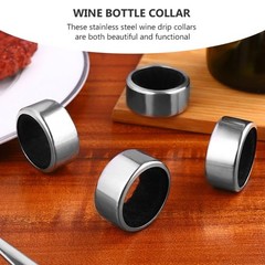 12pcs Stainless Steel Wine Bottle Collars: Classy 4x4x2cm, Assorted Color