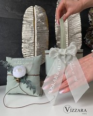 Ring pillow Dried eucalyptus, Personalized,Ring bearer pillow Sage green wedding
