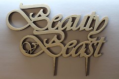 CakeTopper Beauty & V Beast Custom Personalised Wedding Cake Topper Wood Acrylic