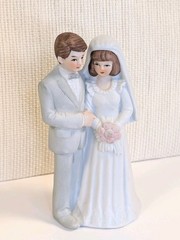 Bridal Gift Set Bride Clutch Bag NWT + Vintage Wedding Cake Topper Korea Decor