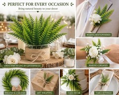90 Piece Artificial Fern Leaves Greenery Filler Faux Fern Picks Wedding Centerpi