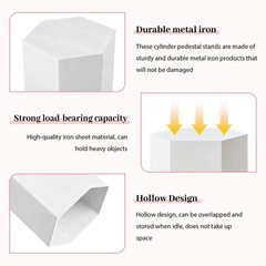 White Metal Pedestal Stands Dessert Cake Display Pillar for Wedding Birthday US