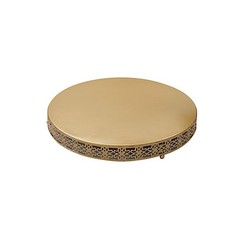 16″ GOLD Metal Fleur De Lis Round Pedestal CAKE STANDS Party Events Decorations
