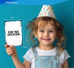 Brothers Birthday Invitations for Boys, Simple Black and White Birthday Party…
