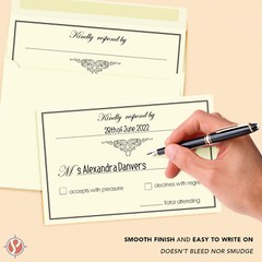 RSVP Wedding Return Cards and Envelopes, Natural Cream, 4 x 6 (A6), 50 Per Pack